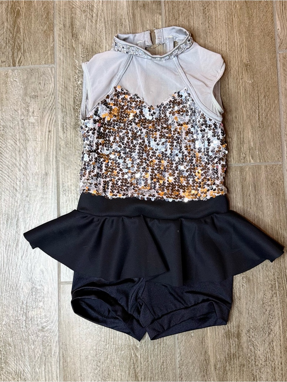 Weissman Sequin Dance Costume - Silver & Black - IC